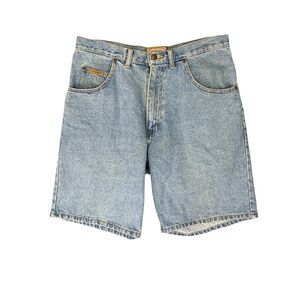 CE Schmidt Shorts Mens 32 Blue Denim Medium Wash High Rise Straight Work Wear